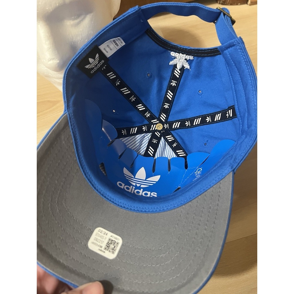 adidas Baseball Cap Youth Blue‎ 100% Cotton Relaxed Fit Adjustable Strapback Hat - Picture 7 of 9